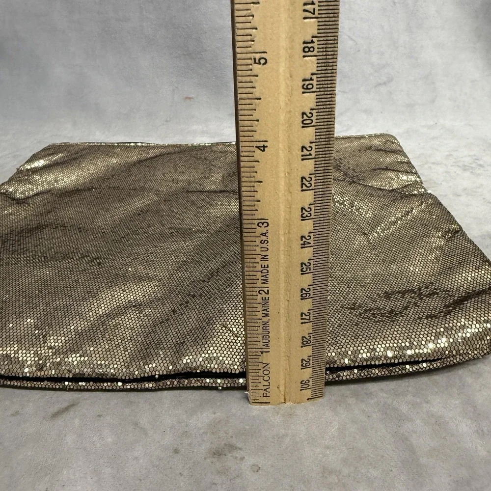 Victoria's Secret Sequin Makeup Cosmetic Bag Zipper Pouch Gold Mirror NWT